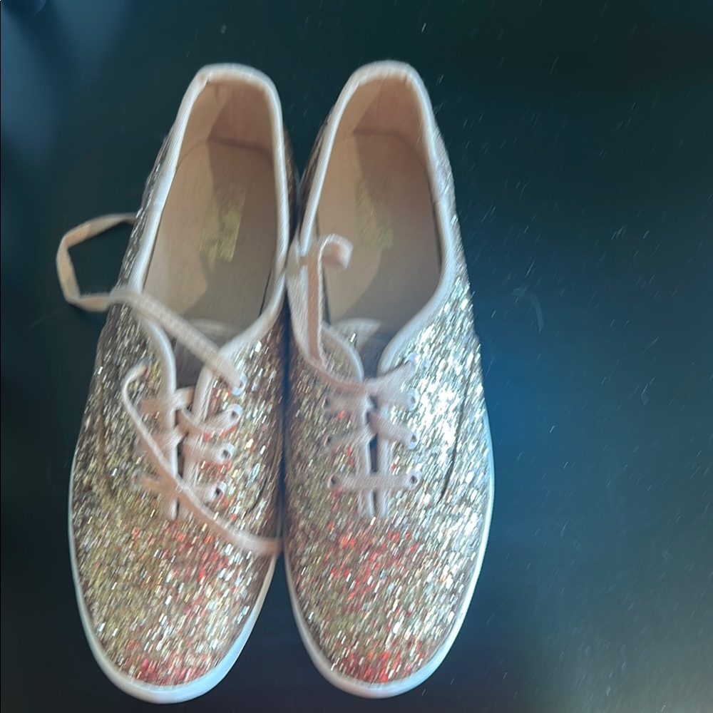 Keds Sparkling Gold Lace-Up Sneakers